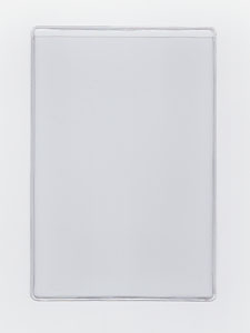 CLEAR VINYL SLEEVE THUMB NOTCH 2 - OPEN SHORT SIDE (PORTRAIT) - EXTERNAL DIMENSIONS: 3.8125" x 5.625"