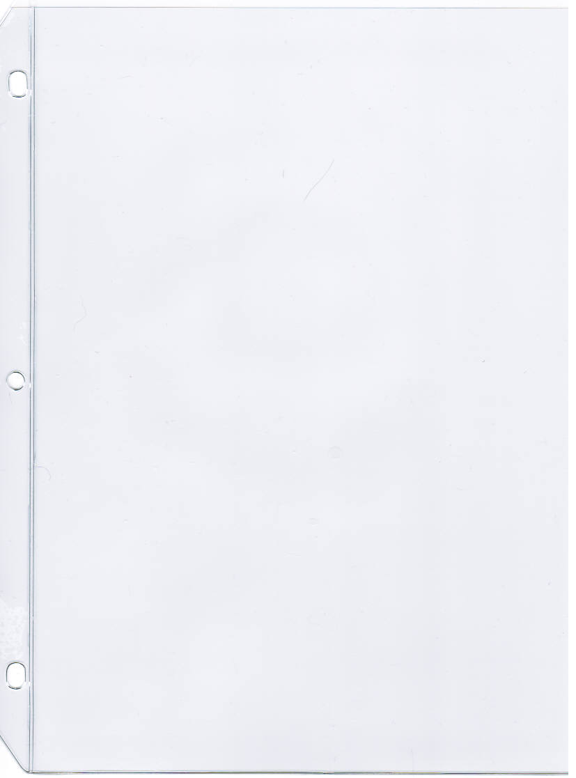 BINDER PAGE WITH TWO 6.6875"  x 4.4375 POCKETS - OPEN ON THE LONG SIDE - 