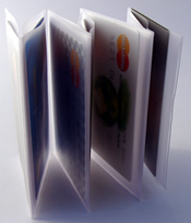 6 PAGE ACCORDION WALLET INSERT- EXTERNAL DIMENSIONS - TAB/POCKET 2.5" X 3.5" FITS INTO WALLET SLOT - ADDITIONAL 5 POCKETS MEASURE 2.5" X 3.75"