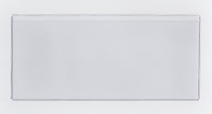 CLEAR VINYL SLEEVE - OPEN ON LONG SIDE (LANDSCAPE) - EXTERNAL DIMENSIONS: 2.375" x 4.375"