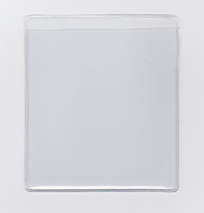 CLEAR VINYL SLEEVE - OPEN ON SHORT SIDE (PORTRAIT) - EXTERNAL DIMENSIONS: 2.4375" x 2.5"