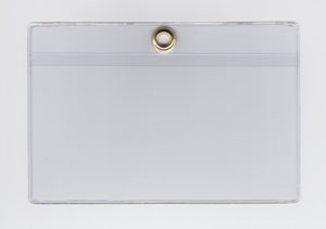 JOB TICKET HOLDER/POUCH - MED DUTY - OPEN ON LONG SIDE (LANDSCAPE) - BRASS EYELET - EXTERNAL DIMENSIONS: 4" x 6"