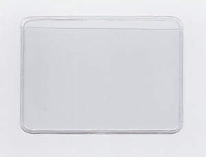 CLEAR VINYL SLEEVE WITH ADHESIVE BACK - OPEN ON LONG SIDE (LANDSCAPE) - EXTERNAL DIMENSIONS: 5.25" x 6.5"