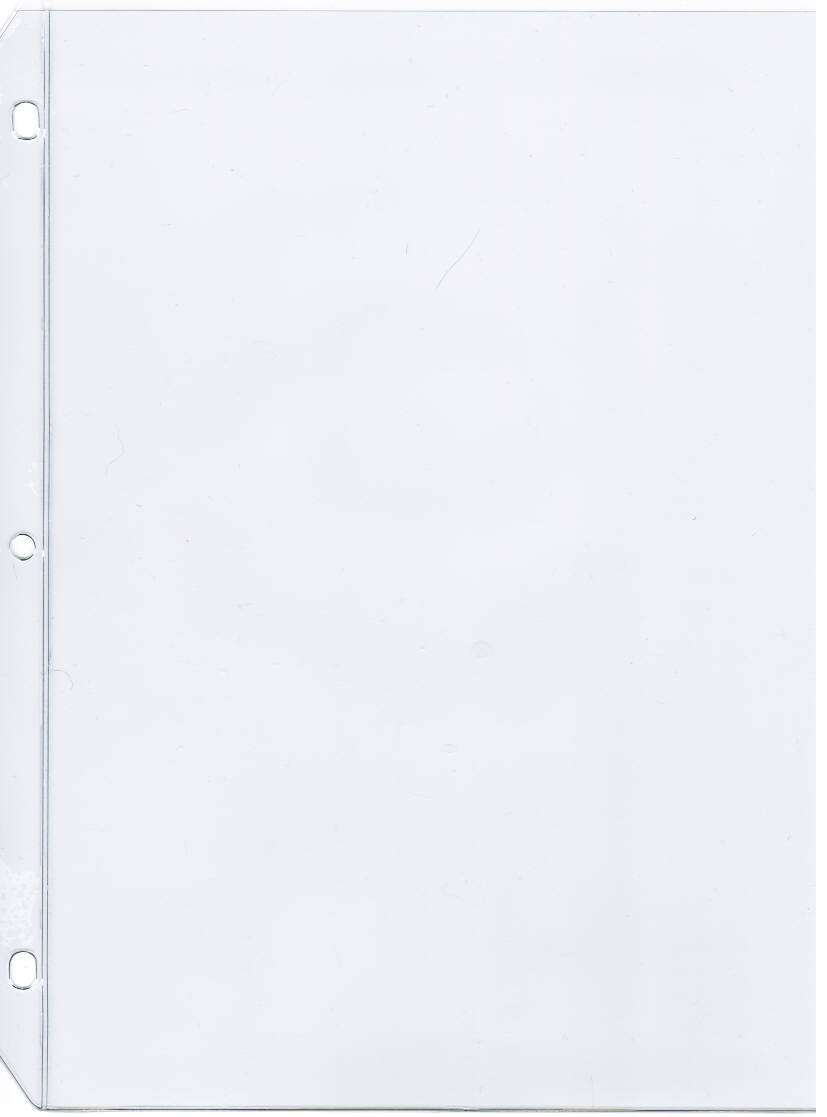 BINDER PAGE, 7 STANDARD 1/4" HOLES, 2 EACH 5-1/4" POCKETS  SIZE: 8-3/8" X 11" - MATL: 7.5 MIL FIRM CLEAR POLISHED VINYL - EXTERNAL DIMENSIONS 8.3750" x 11.0000" - PACK 50 PER BUNDLE