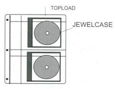 2 CD JEWEL CASE PAGE WITH OPEN TOP- WITH BEADED EDGES AND ROUND CORNERS- O.D. IS 9.1250" X 11.2500"  