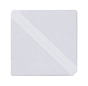 CALENDAR CORNER (EACH) WITH ADHESIVE BACK AND 0.25" DROP OPENING - EXTERNAL DIMENSIONS 2.1250" x 4.0625" - OPEN ON LONG SIDE - WITH FEATHER EDGE AND ROUND CORNERS - 9 MIL SOFT CLEAR POCKET